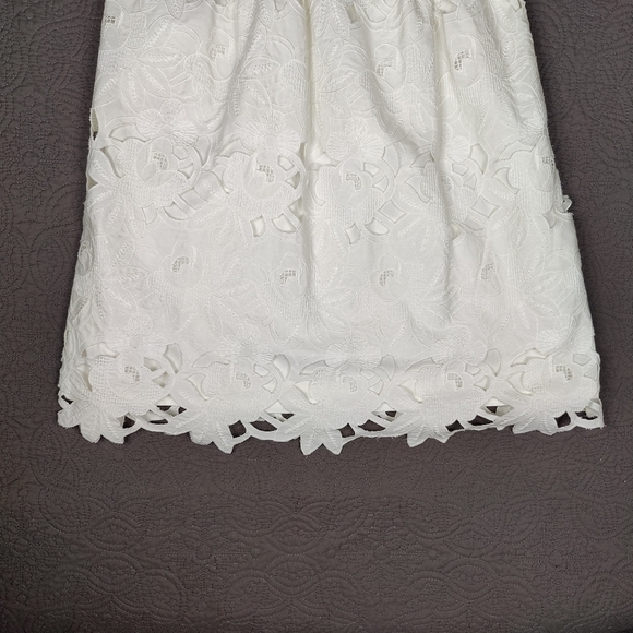 Tibi Southern Belle Dress Mini  White Size 2 Lace Embroidered Coquette Bridal  - Picture 7 of 14
